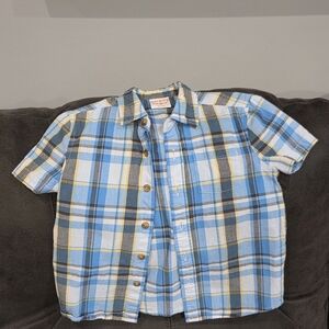 Jumping Beans Blue and Yellow Plaid Button Down Shirt